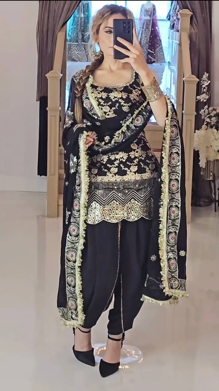 Regal Obsidian Floral Hand-Crafted Ensemble